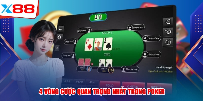 4 vòng cược quan trọng nhất trong Poker 
