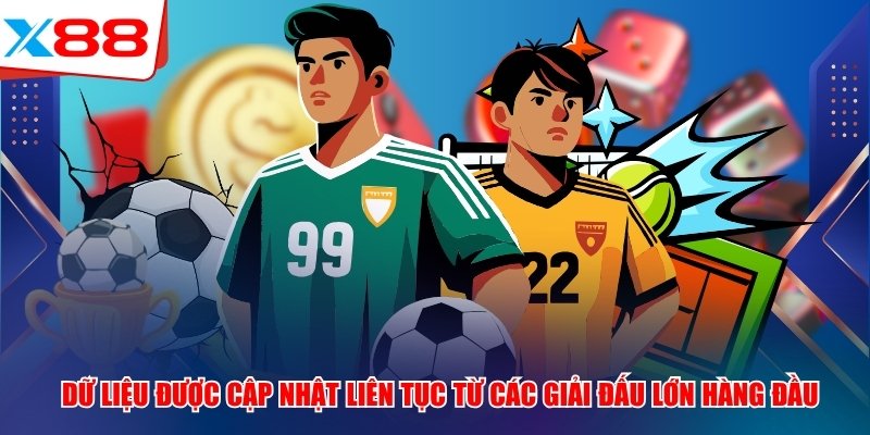 Dữ liệu được cập nhật liên tục từ các giải đấu lớn hàng đầu