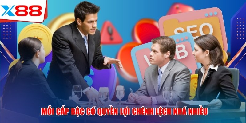 Mỗi cấp bậc có quyền lợi chênh lệch khá nhiều